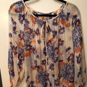 Michael Stars sheer floral peasant blouse